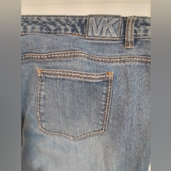 Vintage Michael Kors Y2k White Stitch Straight Leg Distressed Denim size 12/33 - Picture 6 of 12
